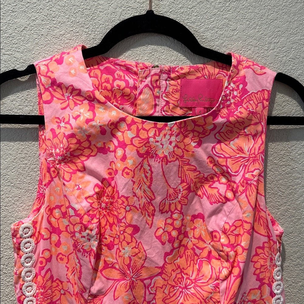 Lily Pulitzer Pink Floral Dress Size 4 - Picture 3 of 7